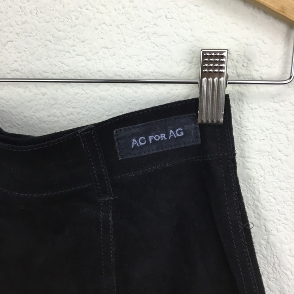 Alexa Chung for AG Black Suede Mini Skirt 25 - Picture 7 of 8